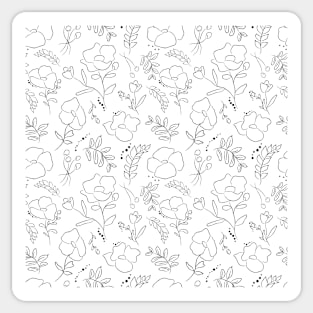 Hand drawn delicate decorative vintage seamless pattern with blossom flowers Sticker